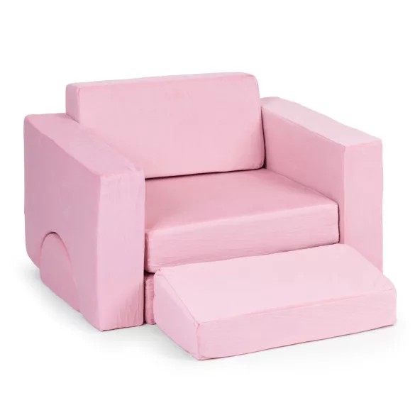 Gyerek moduláris fotel, ECOTOYS TMSRT-13, rózsaszín, 8 modul, levehető és mosható huzat, habszivacs, átalakítható kanapévá, puffá, matraccá, teherbírás: 120 kg