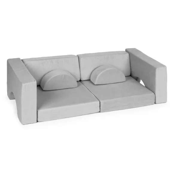 Gyerek moduláris fotel, ECOTOYS TMSRT-13, szürke, 8 modul, levehető és mosható huzat, habszivacs, átalakítható kanapévá, puffá, matraccá, teherbírás: 120 kg