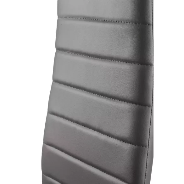 Étkezőszék, KE01, 4 db, szürke, 92 x 40 x 40 cm, műbőr kárpit, porszórt acél lábak, teherbírás: 120 kg