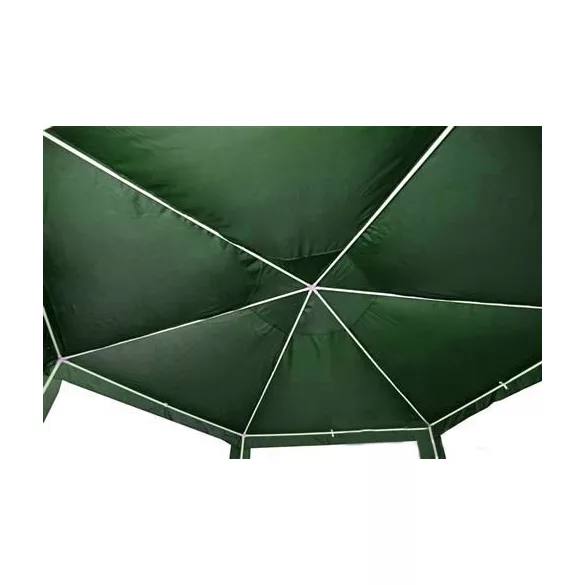 Kerti pavilon, MultiGarden PAW 2X2X2 NET, zöld, 2 x 2 m, 6 szúnyoghálós oldalfallal, fém vázzal, vízálló PE ponyva, 2 m magassággal, cipzáras bejárat