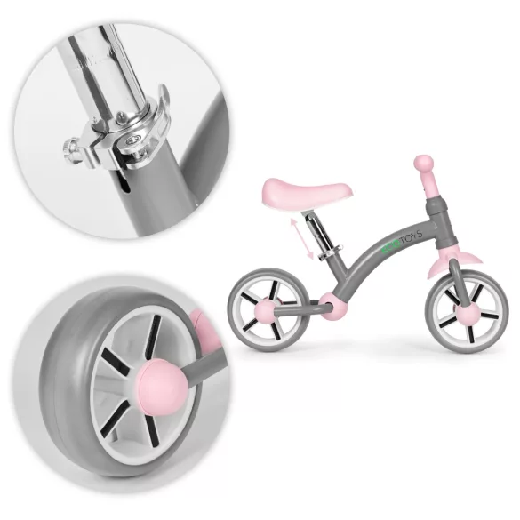 Balance bike for children, EVA wheels, adjustable seat, gray, ECOTOYS