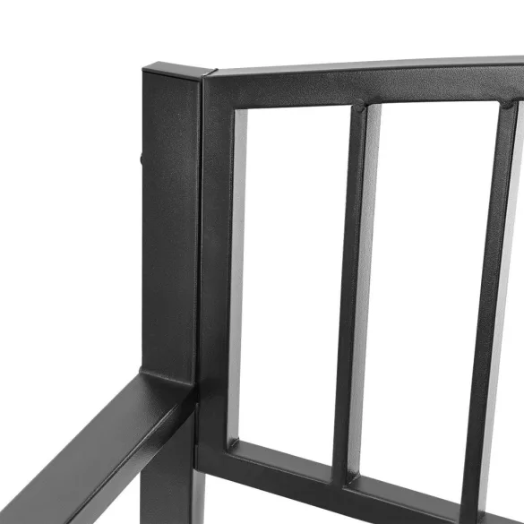 Kerti pad, Bauerkraft G-414, fekete, 125 x 53 x 82 cm, acél és öntöttvas, háttámlával, időjárásálló, teherbírás: 180 kg