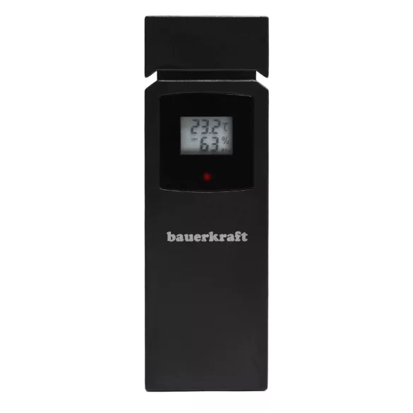 Backlit wireless weather station with outdoor sensor, LCD display, thermometer, barometer, clock