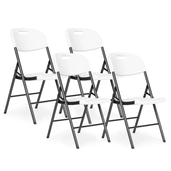 Kerti szék, MultiGarden, YC-050-4-W, fehér, 45,5 × 54 × 87 cm, acél keret, HDPE ülő- és háttámla, 110 kg teherbírás, 4 db-os szett, összecsukható