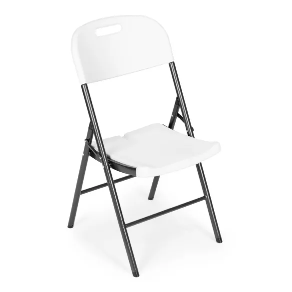 Kerti szék, MultiGarden, YC-050-4-W, fehér, 45,5 × 54 × 87 cm, acél keret, HDPE ülő- és háttámla, 110 kg teherbírás, 4 db-os szett, összecsukható