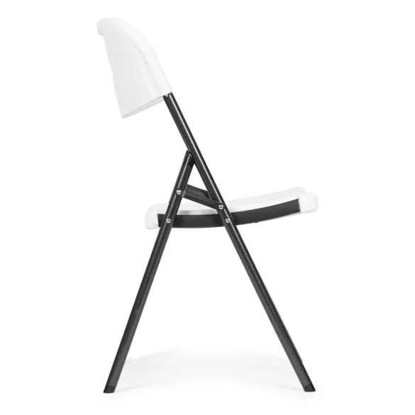 Kerti szék, MultiGarden, YC-050-4-W, fehér, 45,5 × 54 × 87 cm, acél keret, HDPE ülő- és háttámla, 110 kg teherbírás, 4 db-os szett, összecsukható