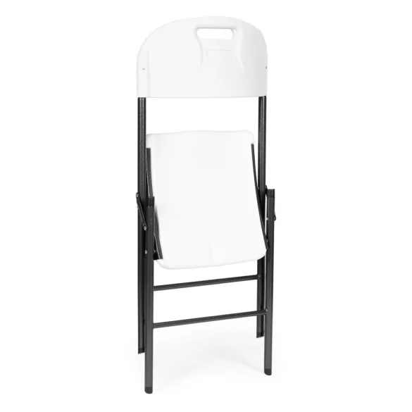 Kerti szék, MultiGarden, YC-050-4-W, fehér, 45,5 × 54 × 87 cm, acél keret, HDPE ülő- és háttámla, 110 kg teherbírás, 4 db-os szett, összecsukható