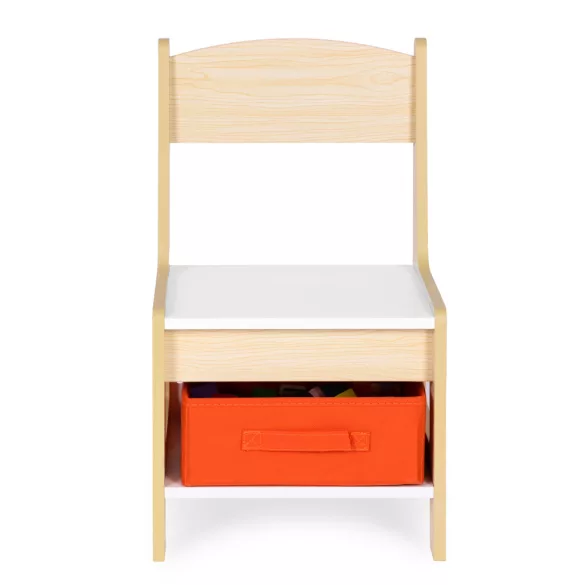 Gyerek asztal és szék szett, ECOTOYS ZKC-1C, 1 db asztal + 2 db szék, MDF, kétoldalas asztallap, fiókos székek