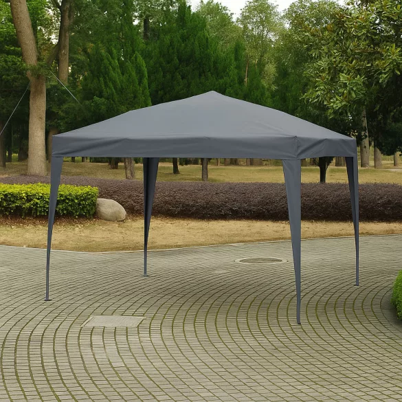 Kerti pavilon, MultiGarden PAW-3X3-A-GY, szürke, 3 x 3 m, fém vázzal, UV-álló és esőálló 210D PE ponyva, 2,5 m magassággal, hordtáskával