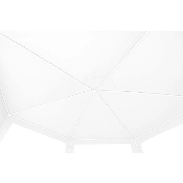 Kerti pavilon, MultiGarden PAW-2X2X2-W-W, fehér, 2 x 2 m, 6 oldalfallal (1 cipzáras, 5 ablakos), fém vázzal, vízálló PE ponyva, 2 m magassággal