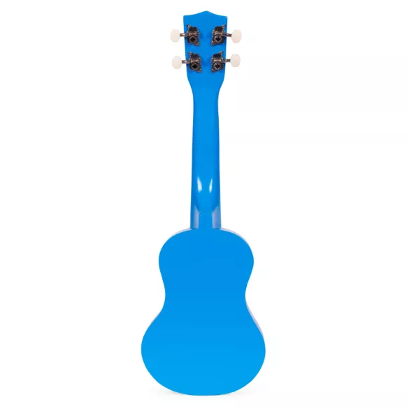 Gyerek ukulele, ECOTOYS MF019H, kék, 17,5 x 6 x 53 cm, fa, hangolható, 4 nejlon húrral, pengetővel, 12 bunddal, 3 éves kortól ajánlott