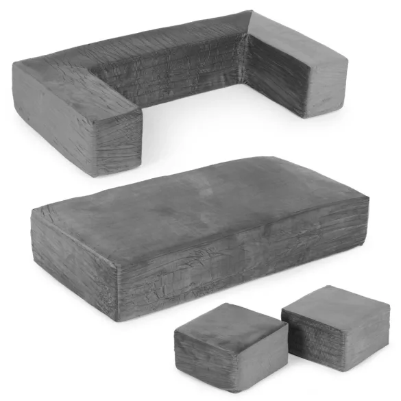 Gyerek moduláris fotel, ECOTOYS TMSRT-16-GY, szürke, 4 modul, levehető és mosható huzat, habszivacs, átalakítható, teherbírás: 80 kg