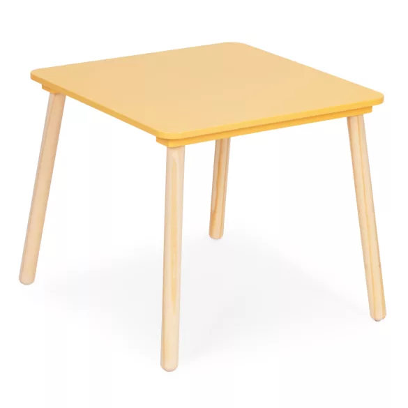Gyerek asztal és szék szett, ECOTOYS 6162, 1 db asztal + 2 db szék, fa és MDF, zsiráf háttámla, lekerekített élek