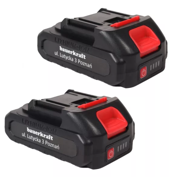 Akkumulátoros metszőolló, Bauerkraft H-604, fekete, 2 x 21 V 1,5 Ah Li-Ion, 600 W, maximum 30 mm vastagságig, kétfokozatú vágás, biztonsági zár, koffer és tartozékok, akkumulátorral és töltővel