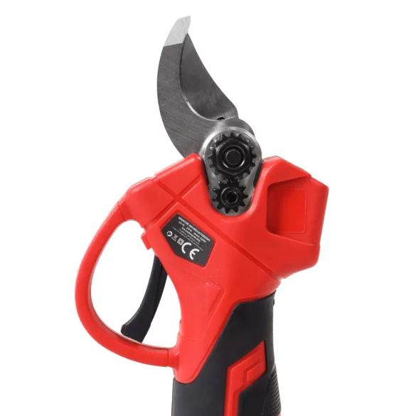Akkumulátoros metszőolló, Bauerkraft H-601, piros, 2 x 21 V 1,5 Ah Li-Ion, 600 W, maximum 30 mm vastagságig, kétfokozatú vágás, biztonsági zár, koffer és tartozékok, akkumulátorral és töltővel