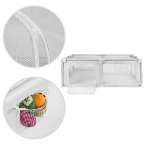 Baby Playpen 140x200 cm Dry Ball Pit Play Area Grey with Carry Bag ECOTOYS