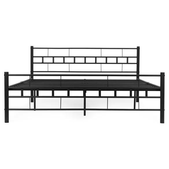 Fém ágykeret, ModernHome DNYSF404B, 160 x 200, fekete, fém, beépített léces ágyrács, fejtámla, 200 kg teherbírás