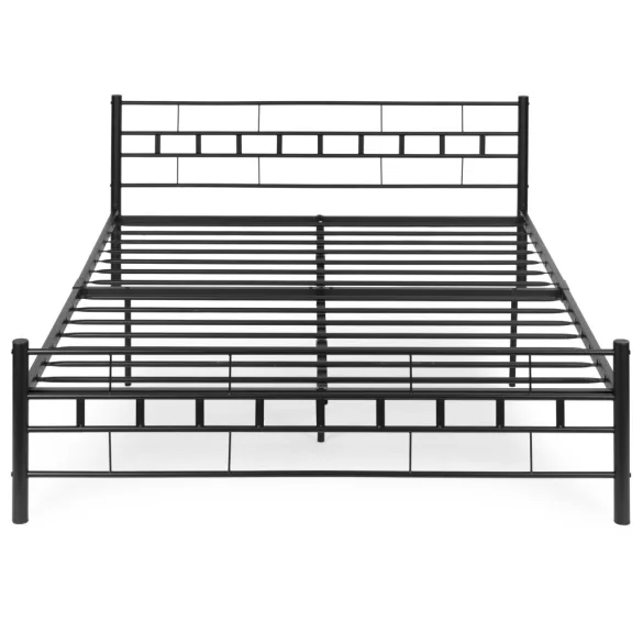 Fém ágykeret, ModernHome DNYSF404B, 160 x 200, fekete, fém, beépített léces ágyrács, fejtámla, 200 kg teherbírás