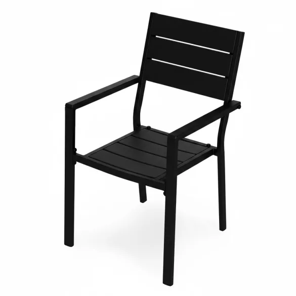 Kerti szék, MultiGarden YC-051KD-1, fekete, 54,5 x 52 x 89 cm, acél keret, HDPE ülő- és háttámla, 150 kg teherbírás, 2 db-os szett