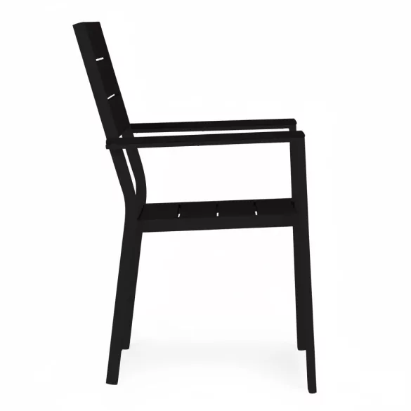 Kerti szék, MultiGarden YC-051KD-1, fekete, 54,5 x 52 x 89 cm, acél keret, HDPE ülő- és háttámla, 150 kg teherbírás, 2 db-os szett
