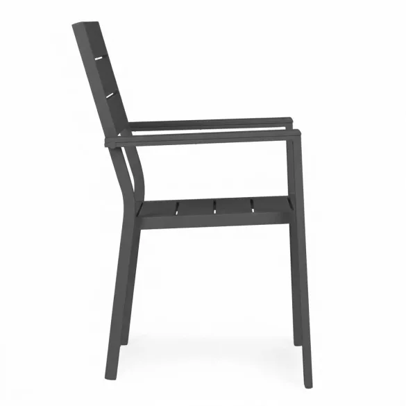 Kerti szék, MultiGarden YC-051KD-4, szürke, 54,5 x 52 x 89 cm, acél keret, HDPE ülő- és háttámla, 150 kg teherbírás, 2 db-os szett