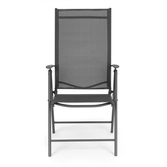 Kerti szék, MultiGarden WR1652-1-4, szürke, 70 × 57 × 106 cm, állítható háttámla (7 fokozat), összecsukható, acél keret, textil, 100 kg teherbírás