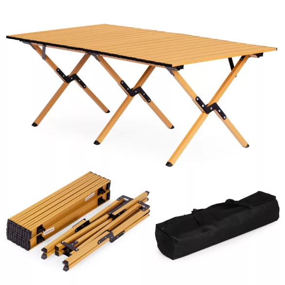 Kerti asztal, MultiGarden XLP130-14-2, 120 x 60 cm, összecsukható, magasság: 44 cm, hordtáskával, csúszásgátló lábak, teherbírás: 20 kg