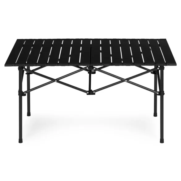 Kerti asztal, MultiGarden XLP150-95-1, fekete, 95 × 55 cm, összecsukható, magasság: 49,5 cm, hordtáskával, csúszásgátló lábak, teherbírás: 20 kg