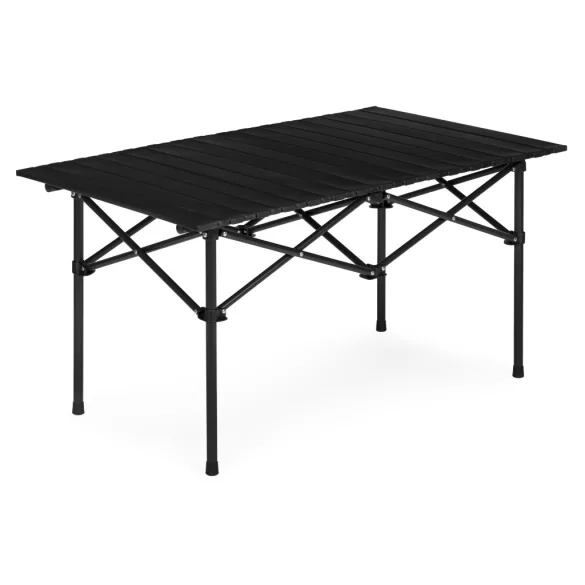Kerti asztal, MultiGarden XLP150-95-1, fekete, 95 × 55 cm, összecsukható, magasság: 49,5 cm, hordtáskával, csúszásgátló lábak, teherbírás: 20 kg