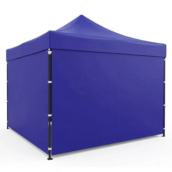 Kerti pavilon, MultiGarden PAW-FGA-3X3-8, kék, 3 x 3 m, 4 oldalfallal, fém vázzal, UV-álló és esőálló 210D PE ponyva, 3,13 m állítható magassággal, hordtáskával