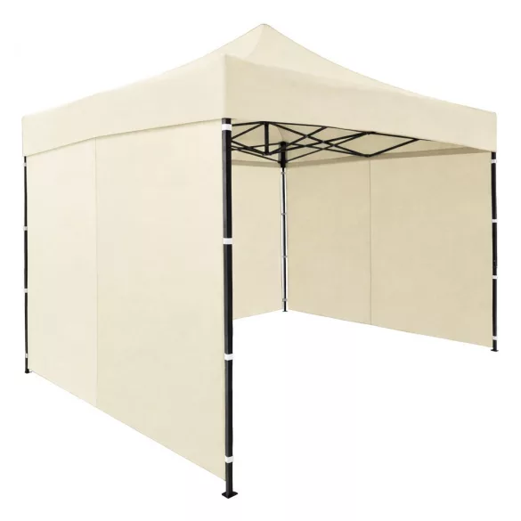 Kerti pavilon, MultiGarden PAW-FGA-3X3-3, bézs, 3 x 3 m, 4 oldalfallal, fém vázzal, UV-álló és esőálló 210D PE ponyva, 3,13 m állítható magassággal, hordtáskával