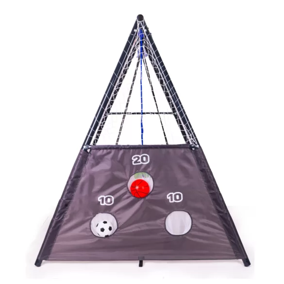 Gyerek fészekhinta állvánnyal, ECOTOYS JSP-SWD, 4 az 1-ben játszószett, 244 x 168 x 216 cm, fészekhinta 100 cm, laphinta, kosárgyűrű, pumpa és 2 labda, teherbírás: 140 kg