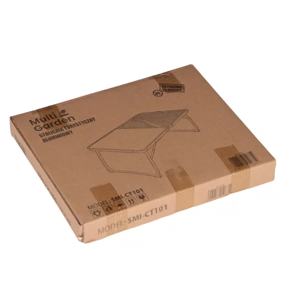 Kerti asztal, MultiGarden SMI-CT101, fekete, 60 x 40 cm, összecsukható, magasság: 25 cm, bőrönddé hajtható, alumínium váz, csúszásgátló láb, teherbírás: 10 kg