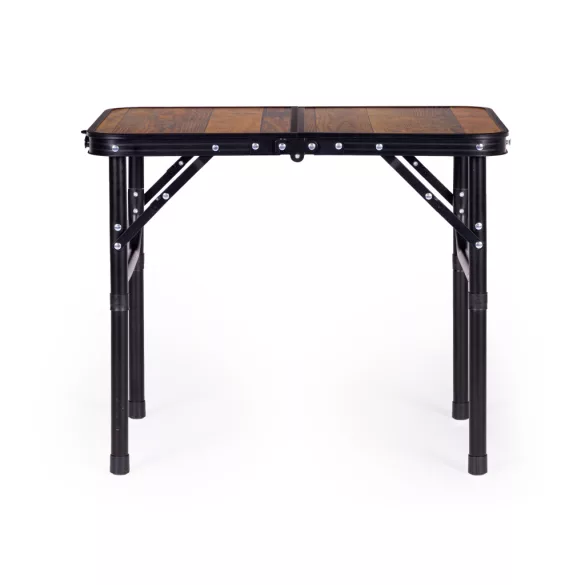Kerti asztal, MultiGarden SMI-CT604-16, barna, 60 x 40 cm, összecsukható, magasság: 49 cm, MDF lap, bőrönddé hajtható, alumínium váz, csúszásgátló láb, teherbírás: 10 kg