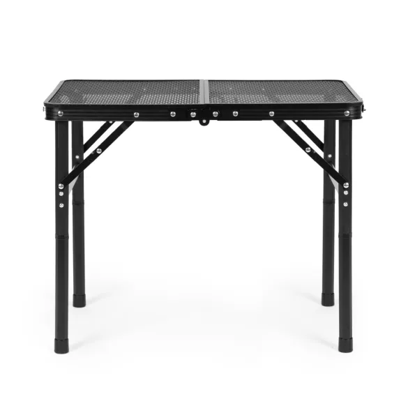 Kerti asztal, MultiGarden SMI-CT604, fekete, 60 x 40 cm, összecsukható, magasság: 49 cm, bőrönddé hajtható, alumínium váz, csúszásgátló láb, teherbírás: 10 kg