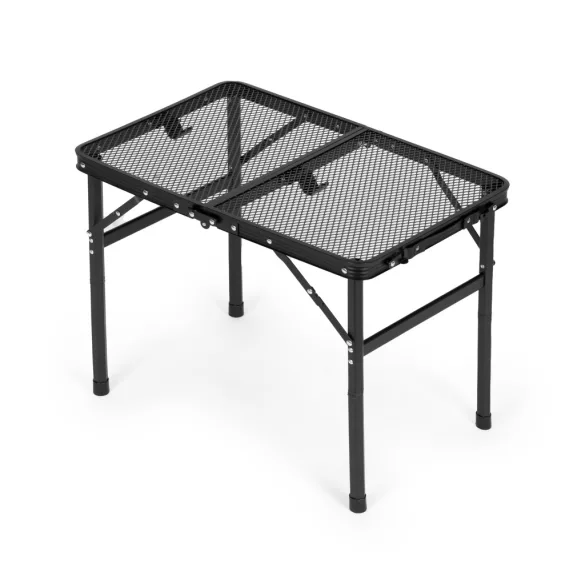 Kerti asztal, MultiGarden SMI-CT604, fekete, 60 x 40 cm, összecsukható, magasság: 49 cm, bőrönddé hajtható, alumínium váz, csúszásgátló láb, teherbírás: 10 kg