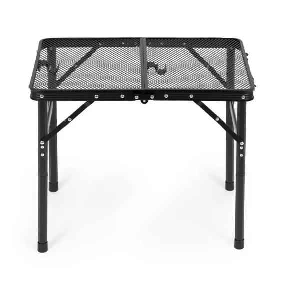 Kerti asztal, MultiGarden SMI-CT604, fekete, 60 x 40 cm, összecsukható, magasság: 49 cm, bőrönddé hajtható, alumínium váz, csúszásgátló láb, teherbírás: 10 kg