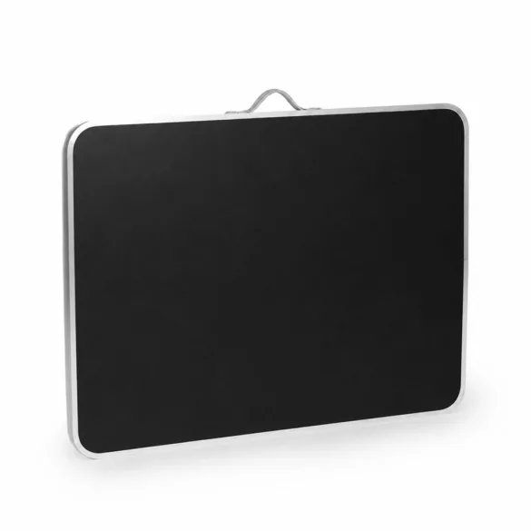 Kerti asztal, MultiGarden SMI-CT806-1, fekete, 120 x 60 cm, barna, összecsukható, bőrönddé hajtható, 2 polccal, acél váz, MDF asztallap, teherbírás: 10 kg
