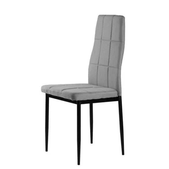 Étkezőszék, ModernHome DC860-4, 4 db, szürke, 98 x 42 x 42 cm, steppelt kárpit, porszórt acél lábak, magas háttámla, teherbírás: 120 kg