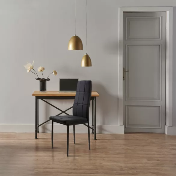 Étkezőszék, ModernHome DC860-4, 4 db, fekete, 98 x 42 x 42 cm, steppelt kárpit, porszórt acél lábak, magas háttámla, teherbírás: 120 kg
