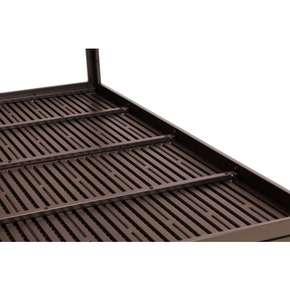 Kerti asztal, MultiGarden SAK-156, barna, 156 × 78 cm, 6 személyes, magasság: 74 cm, fahatású műanyag asztallap, porszórt acél váz, teherbírás: 150 kg