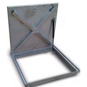 615x615mm rozsdamentes KO33 burkolható aknafedlap, aknatető gázrugóval, belső vízelvezetéssel, 12mm mély tálcával 615x615mm rozsdamentes KO33 burkolható aknafedlap, aknatető gázrugóval, belső vízelvezetéssel, 12mm mély tálcával