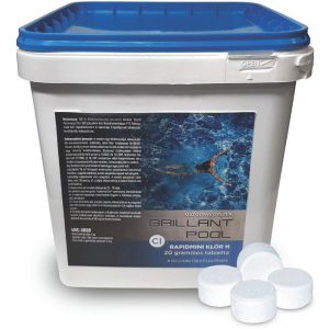 Brillant Pool Rapid Mini Klór "H" (20 gr), 55 %, 5 kg, klórtabletta