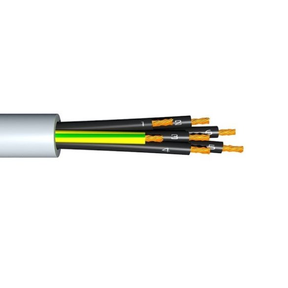 Szelep vezérlő kábel, 7 x 1 mm2, szigetelt, sodrott réz, pvc szigetelés, 300 / 500 V, szürke - 10m
