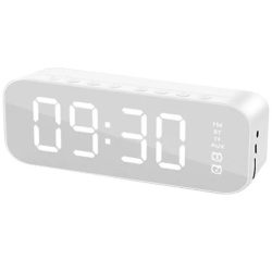   Rádiós hangszóró és ébresztőóra, LED kijelző, fehér