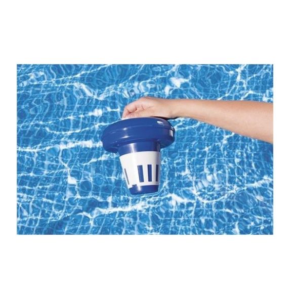 BESTWAY úszó vegyszer adagoló beépített vegyszerfogóval medencéhez, kék (58071)