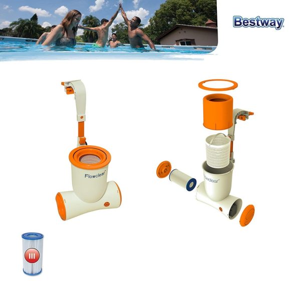 BESTWAY Skimatic, Papírszűrős vízforgató és szkimmer 2,5m3/h (58462)