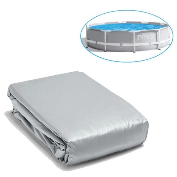 Medence belső fólia, Intex Prism Frame, 366 x 122 cm, szürke, kerek, 3 rétegű PVC, leeresztő szeleppel, szűrő csatlakozással (10087)