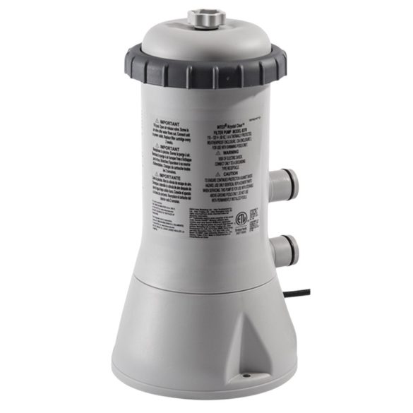 Papírszűrős vízforgató szivattyú, INTEX Krystal Clear C530, 2 m³/óra, 45 W, szürke, IPX7 védettség, szerviz dobozos (11468)