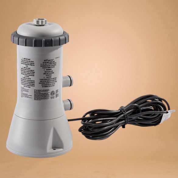 Papírszűrős vízforgató szivattyú, INTEX Krystal Clear C530, 2 m³/óra, 45 W, szürke, IPX7 védettség, szerviz dobozos (11468)